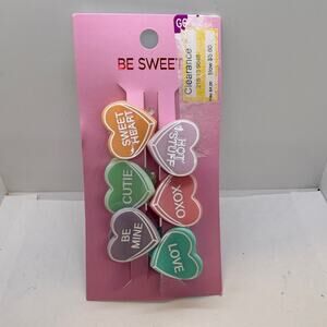 Target - Set of 6 be sweet candy heart hair clips FREE SHIPPING